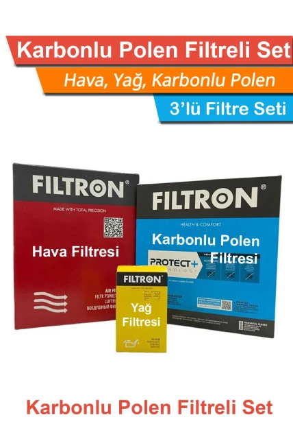 Peugeot 207 1.4 HDI Euro5 Filtron Filtre Bakım Seti 2011-2012 Hava+Yağ+Karbonlu Polen