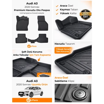 Audi A3 2021-2025 Havuzlu Paspas Takımı UParts