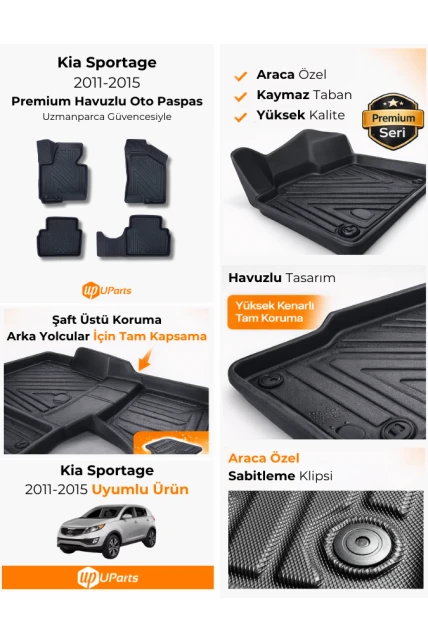Kia Sportage 2011-2015 Havuzlu Paspas Takımı UParts