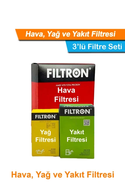 BMW 3 Serisi E46 3.20d 150Hp Filtron Filtre Bakım Seti 2002-2005 Hava+Yağ+Yakıt Filtresi