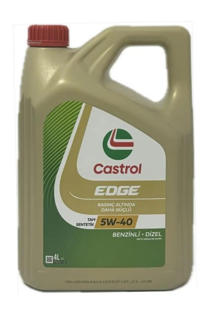 Castrol Edge 5W40 Motor Yağı 4 Litre Üt:2025