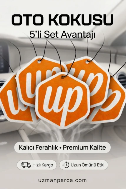 UParts Oto Kokusu 5'li Set Kavun Kokulu Çift Taraf Baskılı Oto Kokusu 6x8 cm Kalın Karton Araç Kokus