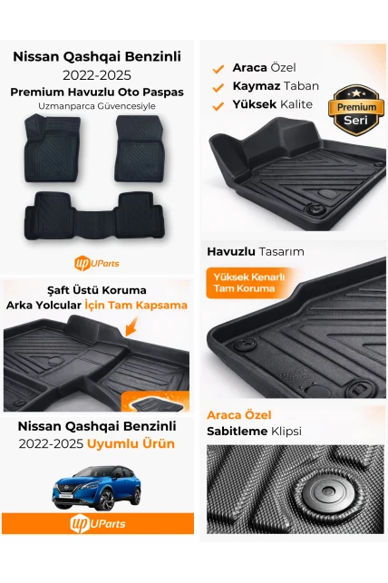 Nissan Qashqai 2022-2025 Havuzlu Paspas Takımı UParts