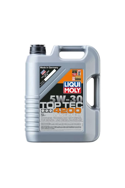 LIQUI MOLY 5W30 Motor Yağı Tam Sentetik Top Tec 4200 5 Litre 8973 Üt:08/2023