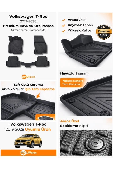 Volkswagen T-Roc 2019-2026 Havuzlu Paspas Takımı UParts
