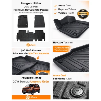 Peugeot Rifter 2019-2026 Havuzlu Paspas Takımı UParts
