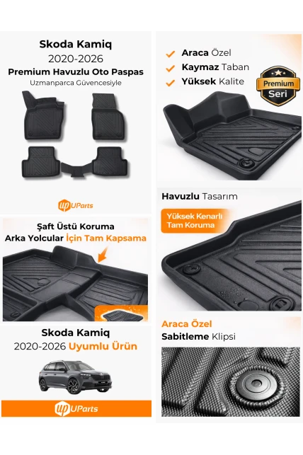 Skoda Kamiq 2020-2026 Havuzlu Paspas Takımı UParts