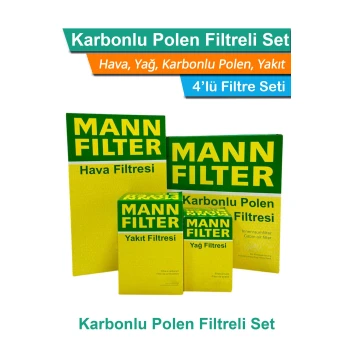 Seat Altea 1.6 Benzinli MANN Filtre Bakım Seti 2004-2007 Hava+Yağ+Yakıt+Karbonlu Polen