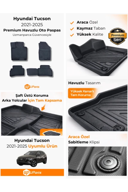 Hyundai Tucson 2021-2025 Havuzlu Paspas Takımı UParts