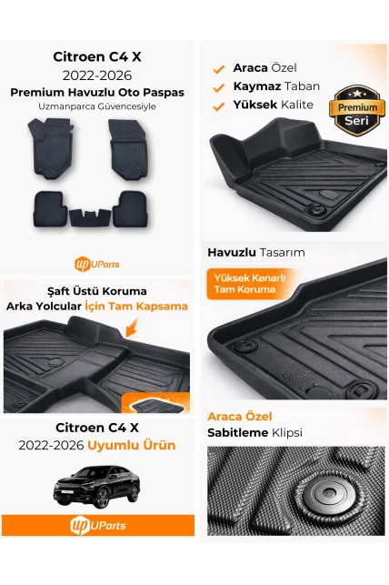 Citroen C4X 2022-2026 Havuzlu Paspas Takımı UParts