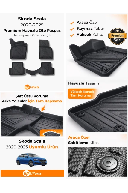 Skoda Scala 2020-2025 Havuzlu Paspas Takımı UParts