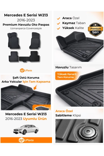 Mercedes E Serisi W213 2016-2023 Havuzlu Paspas Takımı UParts