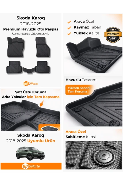 Skoda Karoq 2018-2025 Havuzlu Paspas Takımı UParts