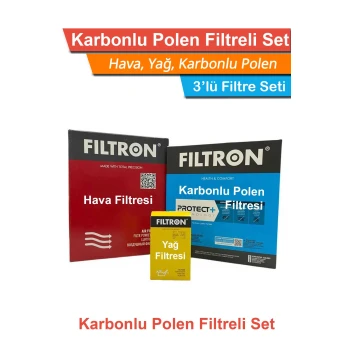 Puugeot Rifter 1.5 BlueHDI Filtron Filtre Bakım Seti 2019 Sonrası Hava+Yağ+Karbonlu Polen