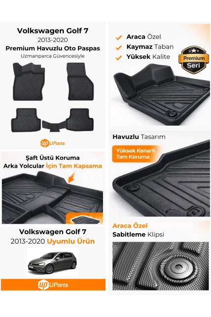 Volkswagen Golf 2013-2020 Havuzlu Paspas Takımı UParts