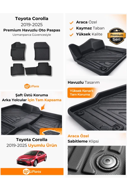Toyota Corolla 2019-2025 Havuzlu Paspas Takımı UParts