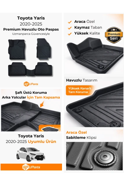 Toyota Yaris 2020-2025 Havuzlu Paspas Takımı UParts