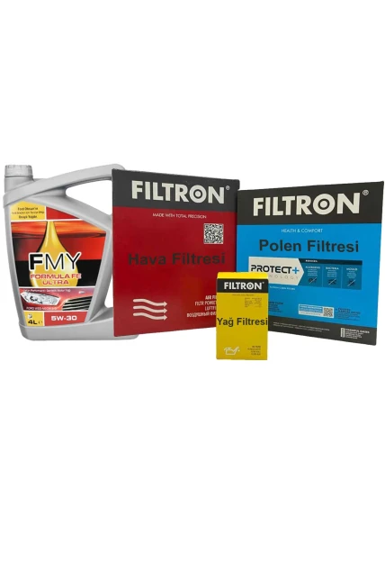 Ford Focus 2 1.6 Mann Filtron Filtre Bakım Seti 2008-2011 Hava+Yağ+Polen+Orj Motor Yağı (5W30 4L)