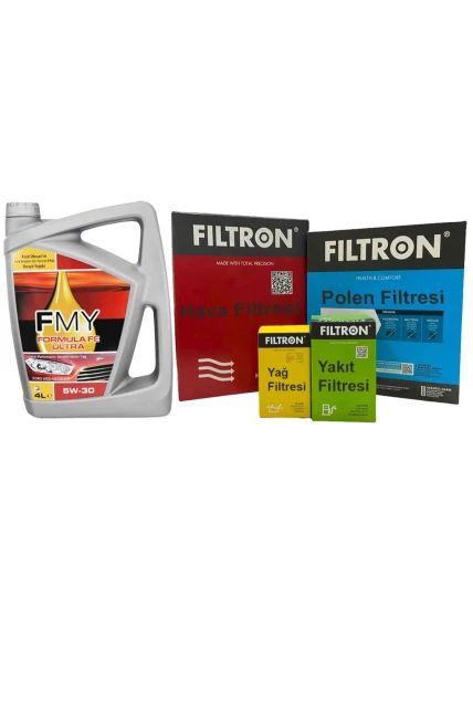 Focus 3 1.6 TDCi Mann Filtron Filtre Seti 2011-2018 Hava+Yağ+Yakıt+Polen Filtresi+Motor Yağ(5W30 4L)