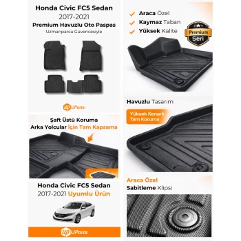 Honda Civic FC5 Sedan Kasa 2017-2021 Havuzlu Paspas Takımı UParts