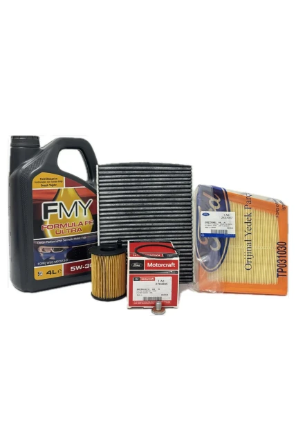 Ford Courier 1.5 ve 1.6 TDCi Dizel Filtre Bakım Seti 2014-2017 Hava+Yağ+K.Polen Filtresi+Motor Yağı