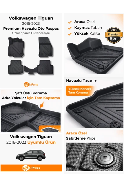 Volkswagen Tiguan 2016-2022 Havuzlu Paspas Takımı UParts