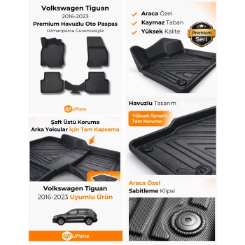 Volkswagen Tiguan 2016-2022 Havuzlu Paspas Takımı UParts
