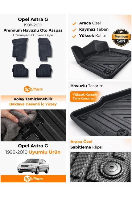 Opel Astra 1998-2010 Havuzlu Paspas Takımı UParts