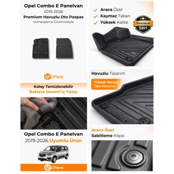 Opel Combo Panelvan 2019-2026 Havuzlu Paspas Takımı UParts