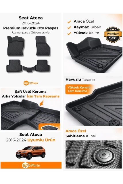 Seat Ateca 2016-2024 Havuzlu Paspas Takımı UParts