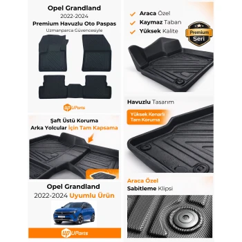 Opel Grandland 2022-2024 Havuzlu Paspas Takımı UParts