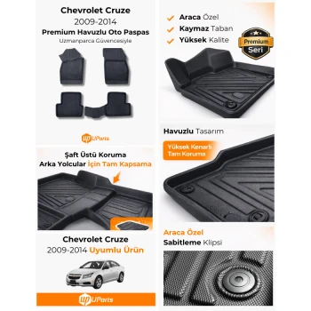 Chevrolet Cruze 2009-2014 Havuzlu Paspas Takımı UParts