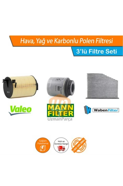 Jetta 1.4 TSI CAX Filtre Seti Valeo Mann Wbn Karbonlu 2007-2010