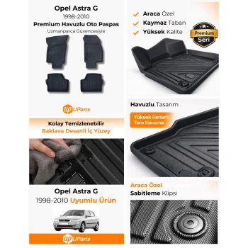 Opel Astra 1998-2010 Havuzlu Paspas Takımı UParts