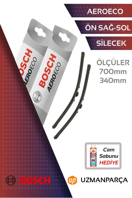 Bosch 3397015584+3397015574 700 mm + 340 mm Muz Tipi AeroEco  Ön Silecek Seti