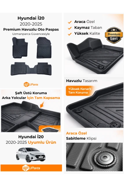 Hyundai İ20 2020-2025 Havuzlu Paspas Takımı UParts