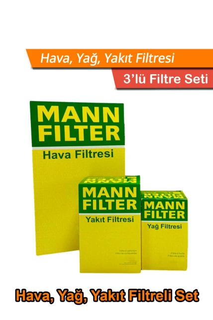 Ford Ranger 3.0 TDCI MANN Filtre Bakım Seti 2007-2011 Hava+Yağ+Yakıt Filtresi