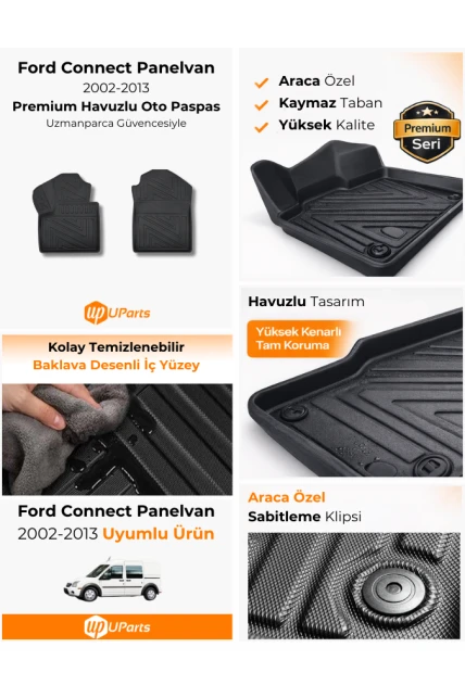 Ford Connect Panelvan 2002-2013 Havuzlu Paspas Takımı UParts
