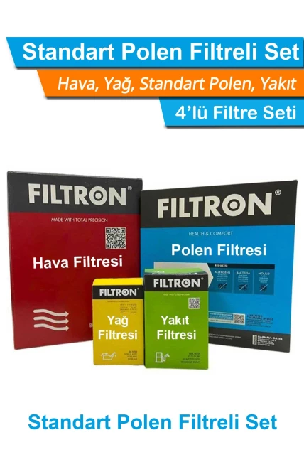 Citroen Nemo 1.4 HDI Dizel Filtron Filtre Bakım Seti 2008-2013 Hava+Yağ+Yakıt+Standart Polen