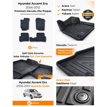 Hyundai Accent Era 2006-2012 Havuzlu Paspas Takımı UParts