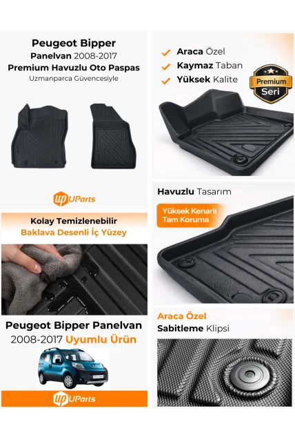Peugeot Bipper Panelvan 2008-2017 Havuzlu Paspas Takımı UParts