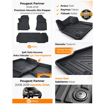 Peugeot Partner 2008-2018 Havuzlu Paspas Takımı UParts