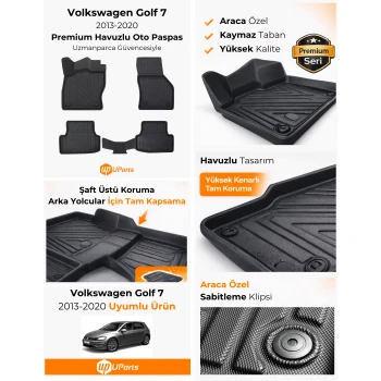 Volkswagen Golf 2013-2020 Havuzlu Paspas Takımı UParts