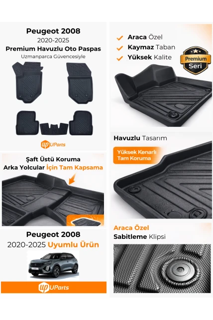 Peugeot 2008 2020-2025 Havuzlu Paspas Takımı UParts