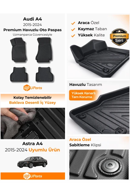 Audi A4 2015-2024 Havuzlu Paspas Takımı UParts