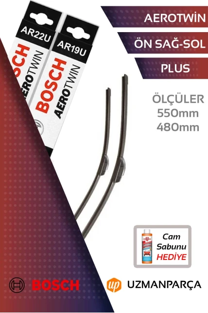  Tüm Araçlar  Muz Tipi Aerotwin Ön Silecek Takımı Bosch