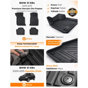 BMW X1 2009-2015 Havuzlu Paspas Takımı UParts