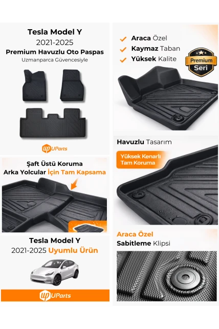 Tesla Model Y 2021-2025 Havuzlu Paspas Takımı UParts