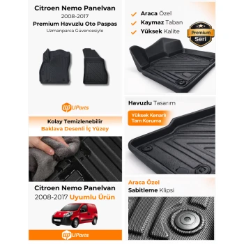 Citroen Nemo Panelvan 2008-2017 Havuzlu Paspas Takımı UParts