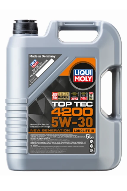 LIQUI MOLY 5W30 Motor Yağı Tam Sentetik Top Tec 4200 5 Litre 8973 Üt:2025